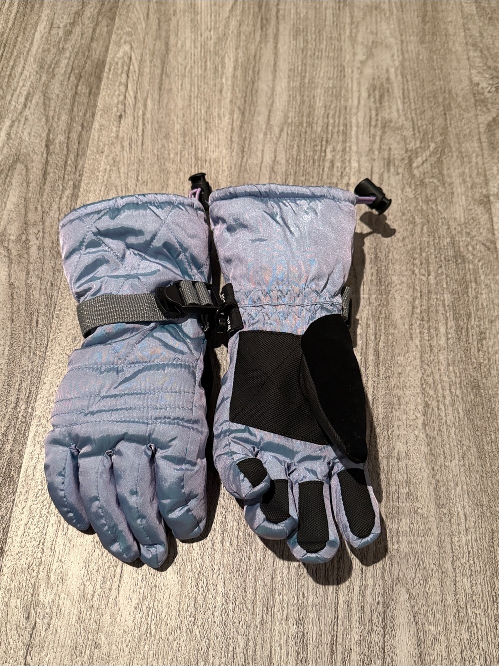 Champion Kids Light Blue and Purple Ski Mittens with Black Grip